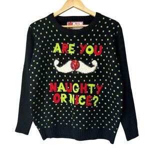 Festive Naughty or Nice Holiday Christmas Party Sweater, Small